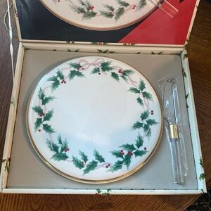 Mikasa Ribbon Holly FA03 - Cheese Set AND Footed Coffee Tea Cups